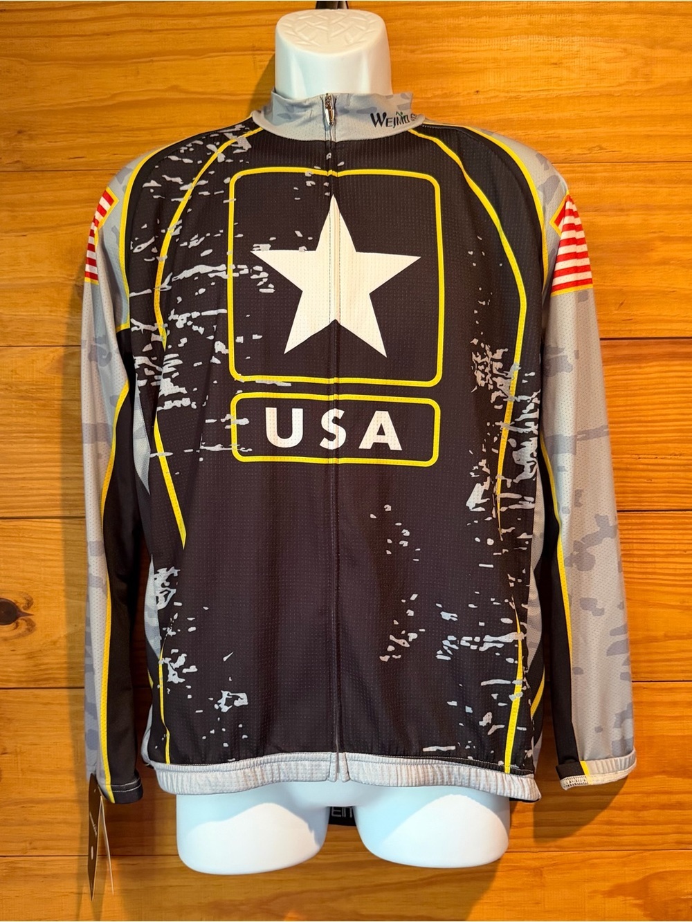 Weimostar Men’s USA Star Cycling Full Zip Jersey Shirt Extra Large XL NWT Biking